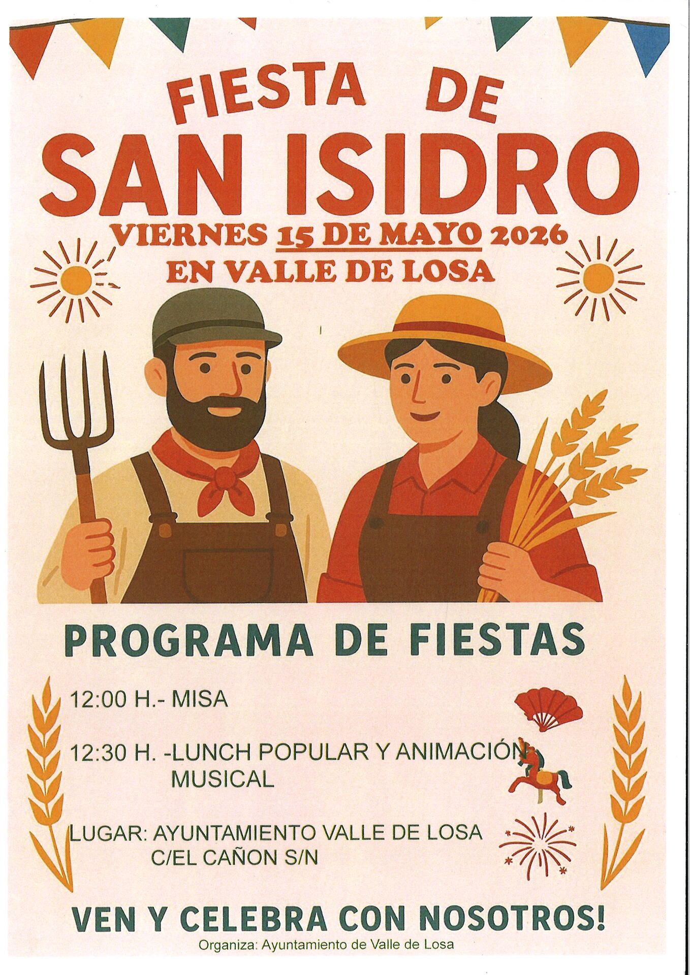 15 DE MAYO DE 2026- SAN ISIDRO LABRADOR , PATRON DEL VALLE DE LOSA.-