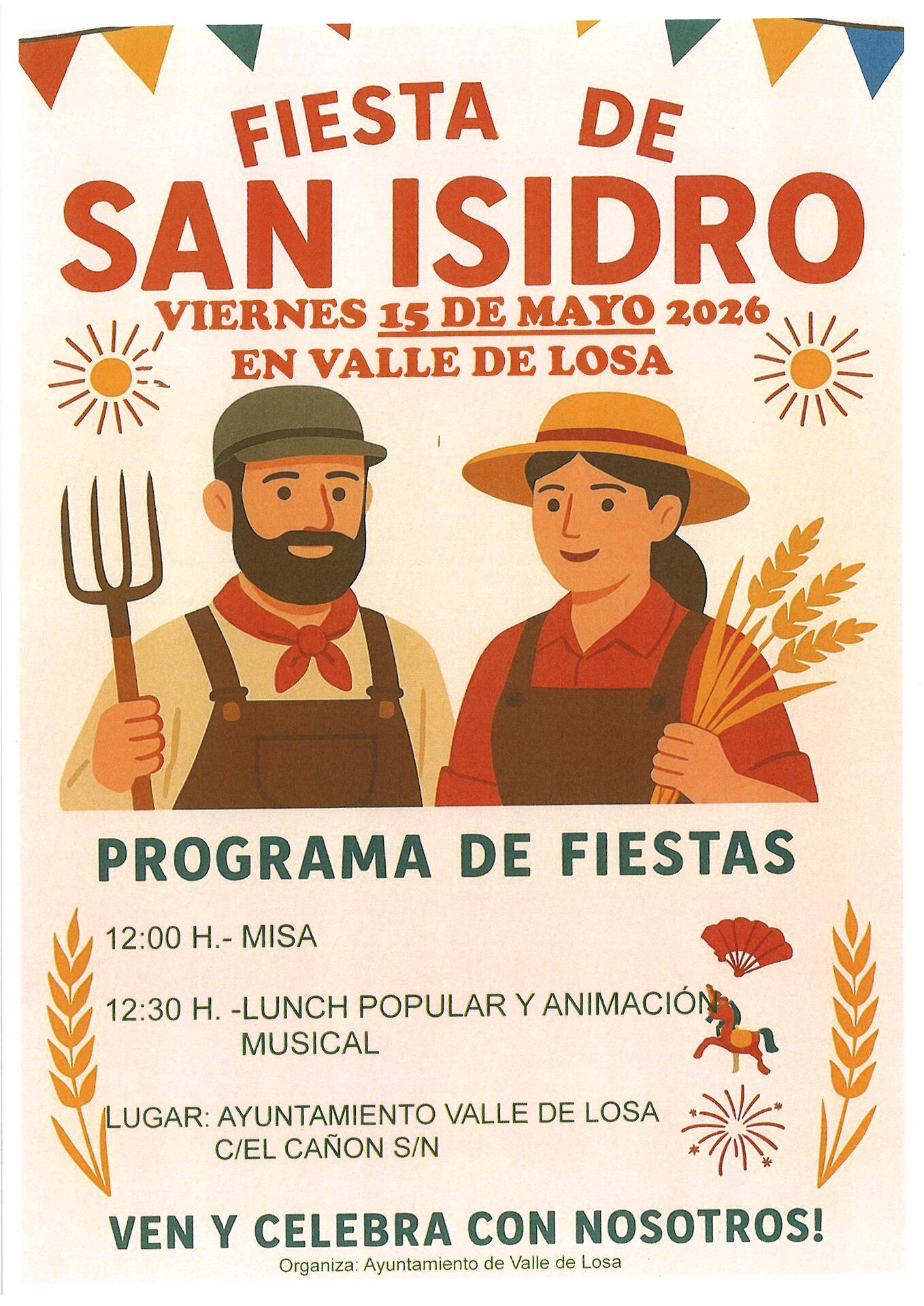 15 DE MAYO DE 2026- SAN ISIDRO LABRADOR , PATRON DEL VALLE DE LOSA.-